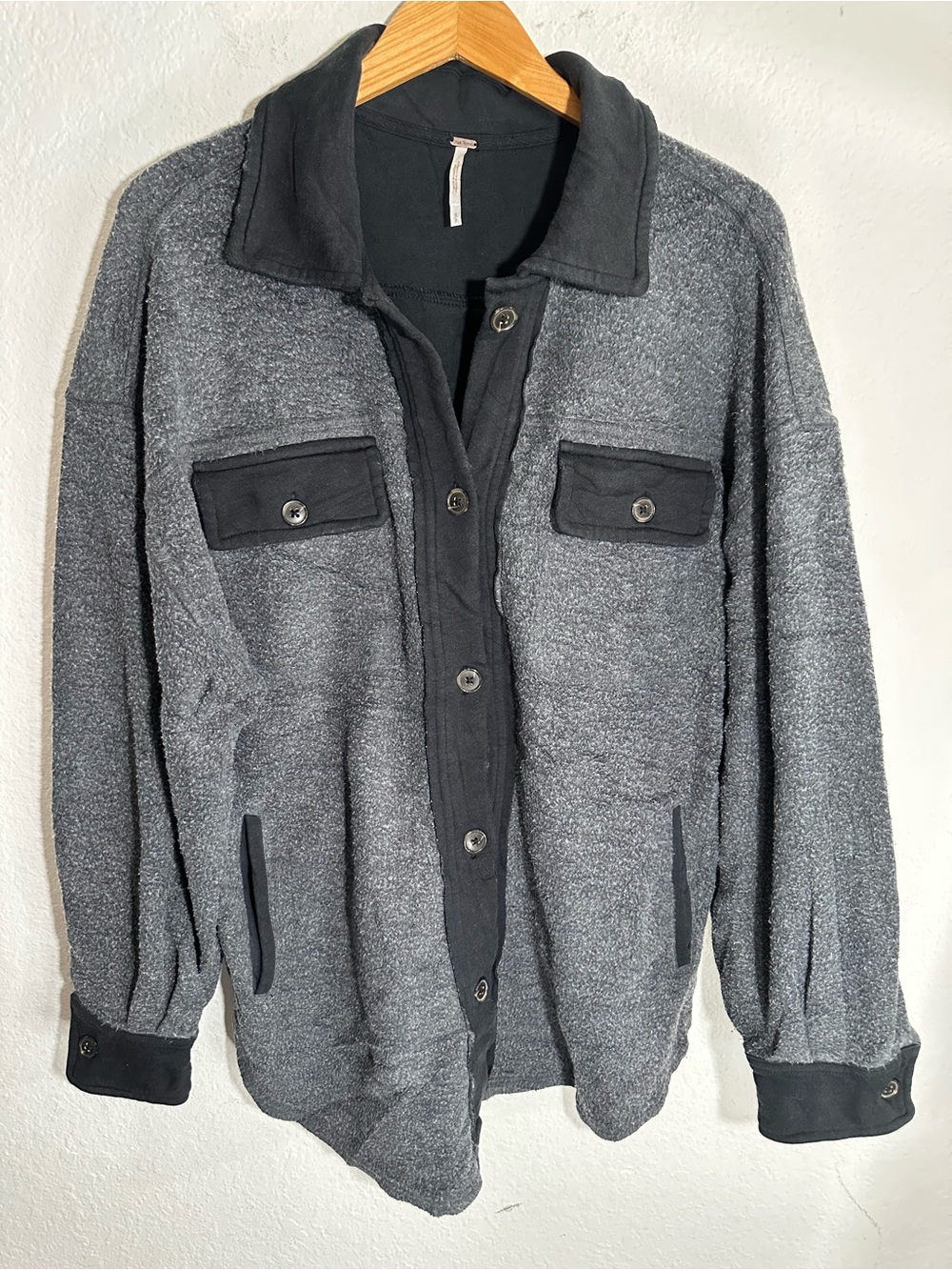 New Free People Ruby Jacket Oversized Shacket Black Size Small - Picture 2 of 7